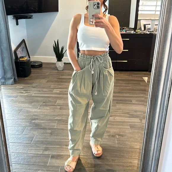 Free People high waist paper bag pants - Picture 1 of 5